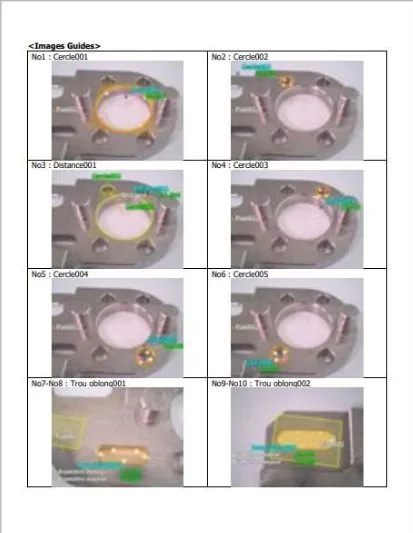 Écran du bras de mesure KEYENCE XM-5000 affichant les points palpés sur la pièce contrôlée — Alésage XC