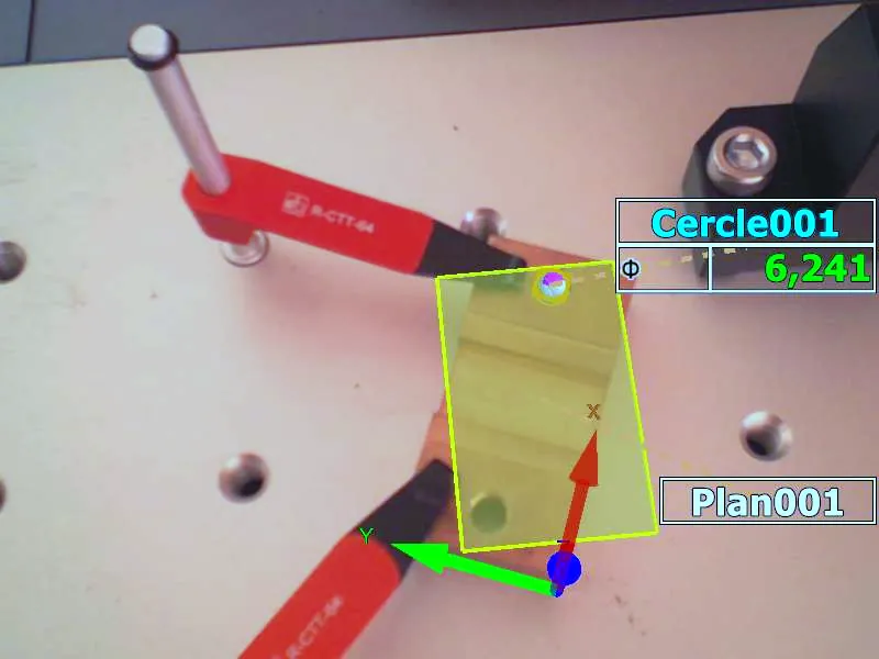 Image guide KEYENCE : diamètre de perçage relevé à 6,241 mm